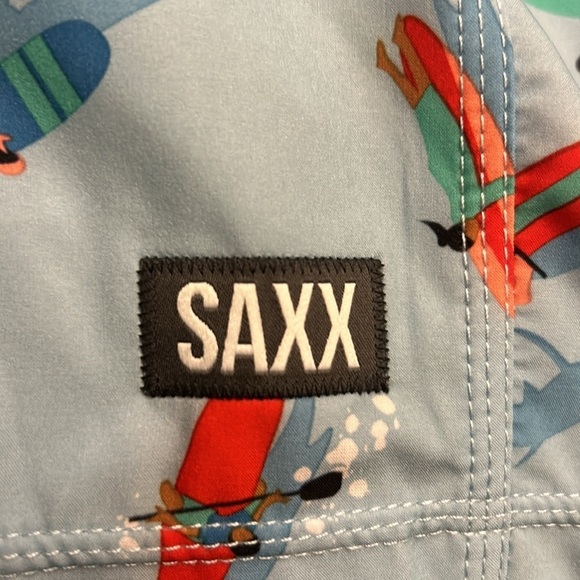 Saxx BETAWAVE 17" 2N1 DropTemp Cooling Liner Ballpark Pouch Swim Trunks 38 Surf - Picture 10 of 11